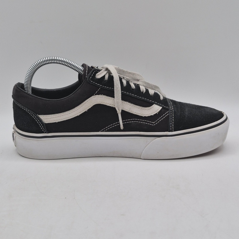 Vans Old Skool Shoes Mens Size 8 Black Suede Canvas Low Top Skate Sneakers - Picture 2 of 11